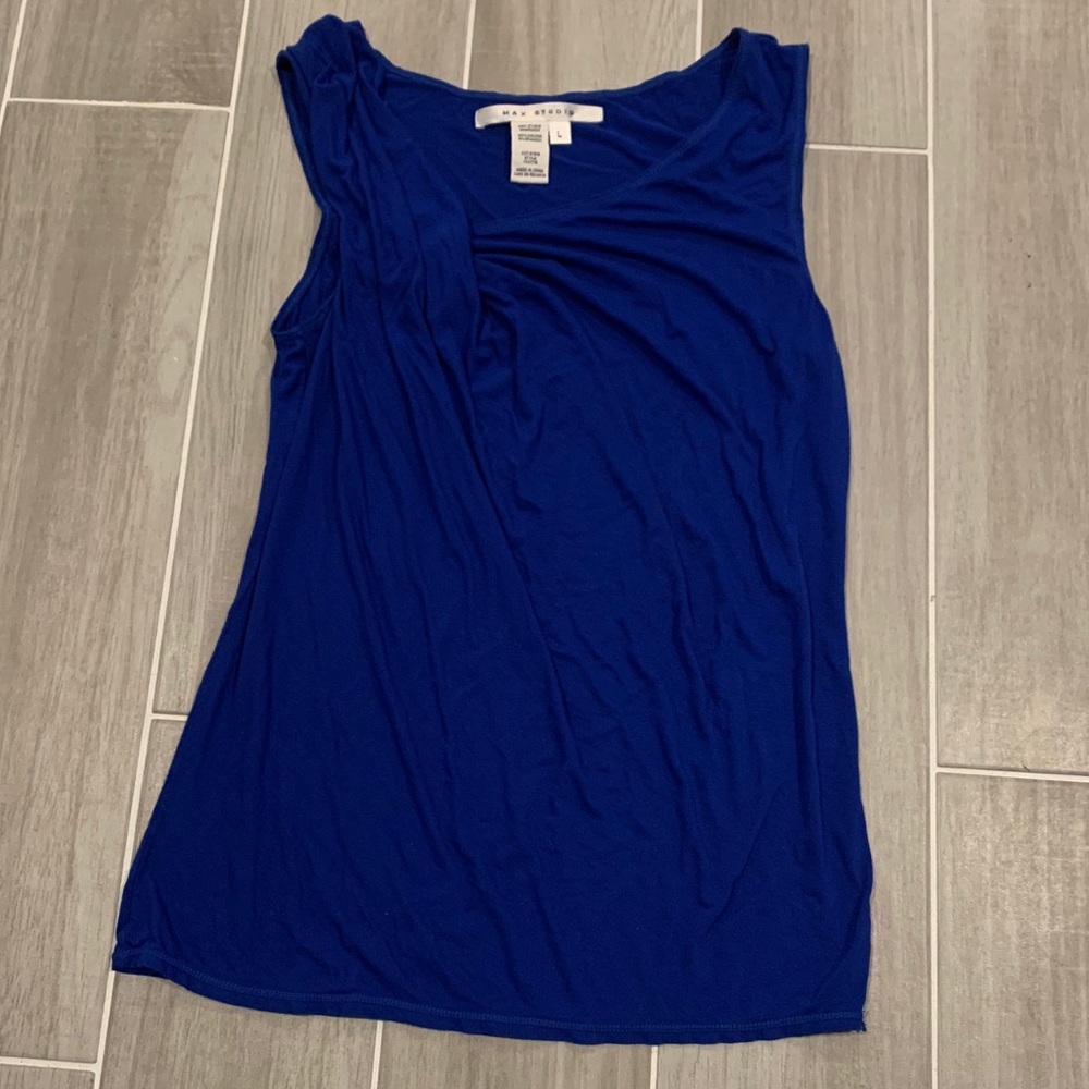 Max Studio Sleeveless Bright Blue Blouse - L